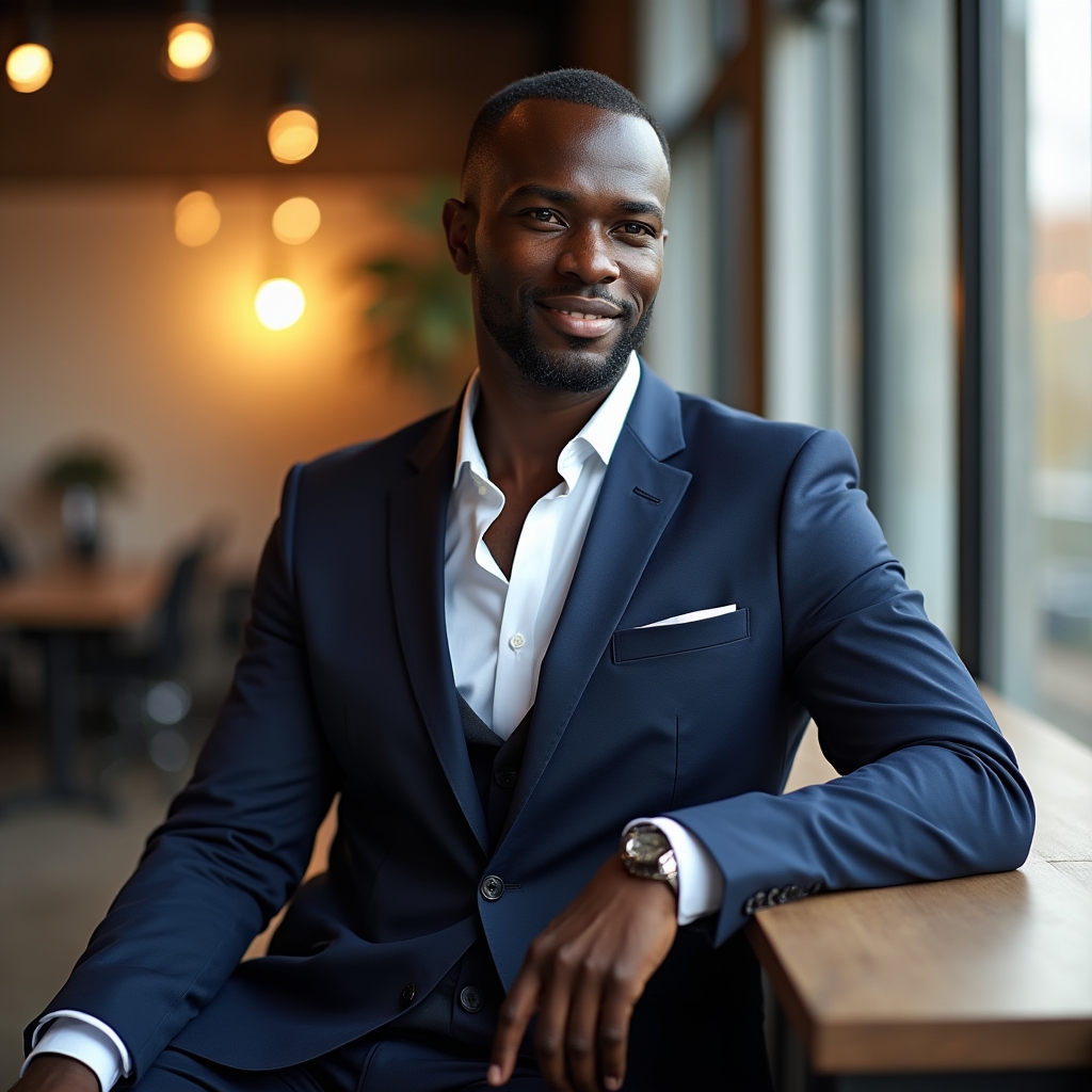 James Okafor, Technology Spend Analyst, professional portrait in a bright converted office